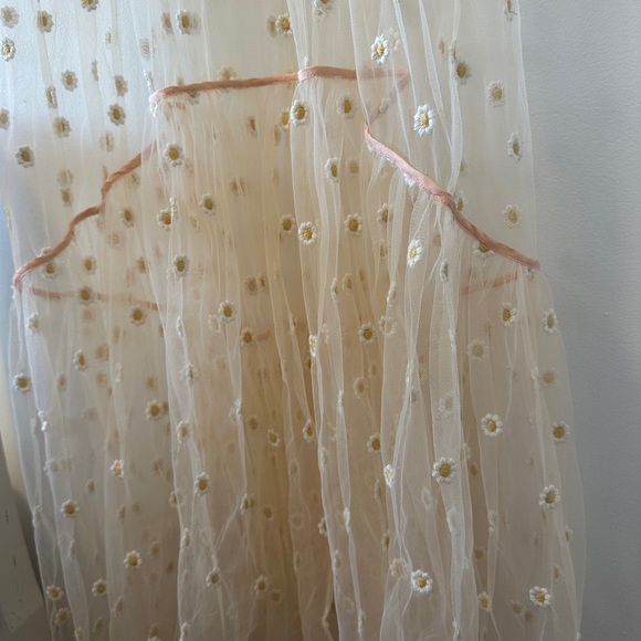 Doen Zelda Sheer Floral Maxi Dress in Faded Peach - Size XS - Picture 9 of 14